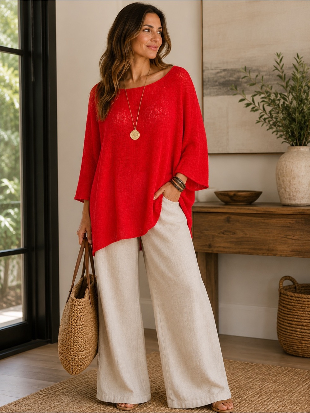 MADE IN ITALY 🇮🇹 Oversized Lightweight Knit Top - Picture 3 of 4